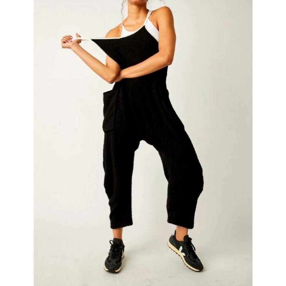 Free People hot shot cuddle up onesie, Black Jumpsuit